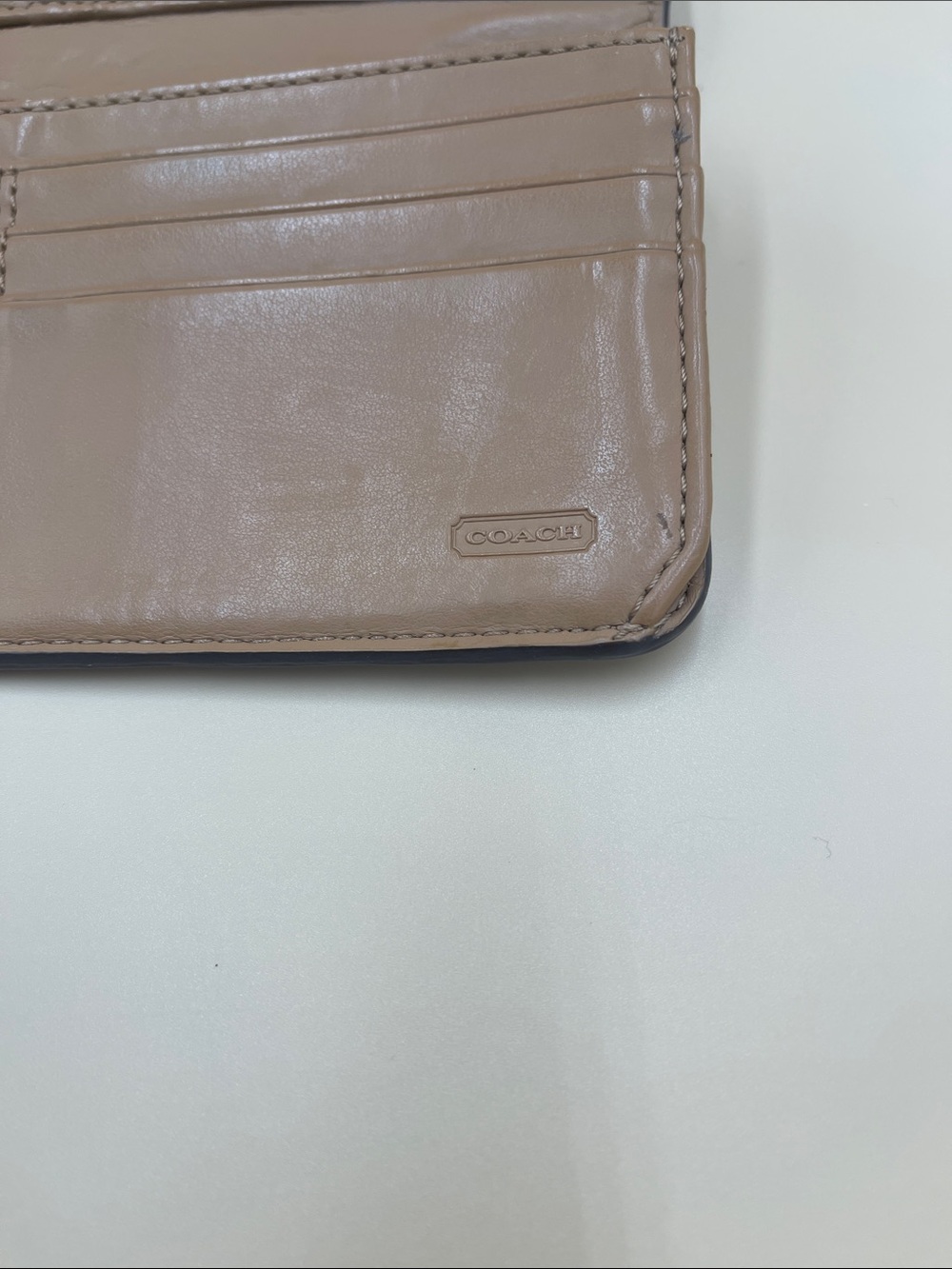Coach Beige Leather Snap Continental Wallet - Picture 7 of 10